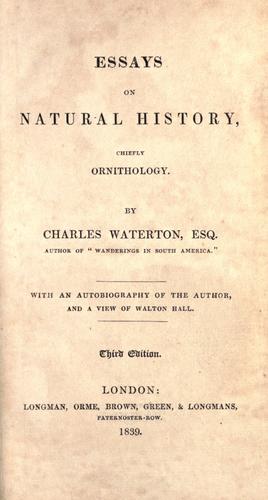 Essays on natural history, chiefly ornithology