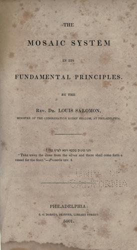 The mosaic system in its fundamental principles
