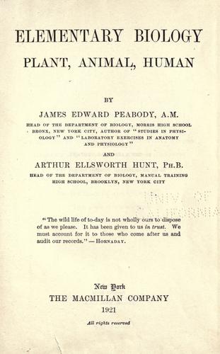 Elementary biology, plant, animal, human