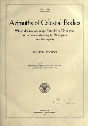 Azimuths of the sun for latitudes extending to 61 degrees from the equator