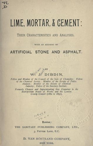 Lime, mortar, & cement