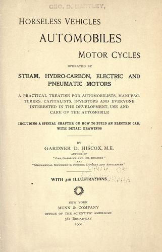 Horseless vehicles