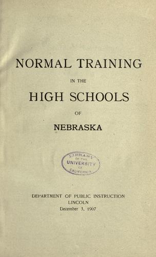Normal training in the high schools of Nebraska