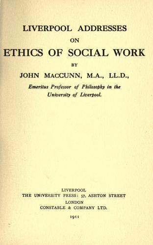 Liverpool addresses on ethics of social work