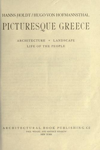 Griechenland : Baukunst, Landschaft, Volksleben