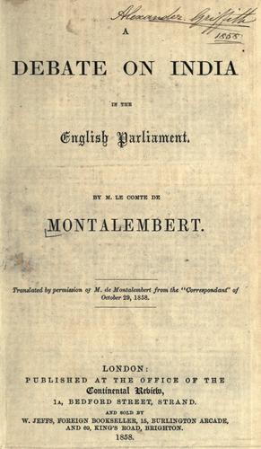 A debate on India in the English Parliament