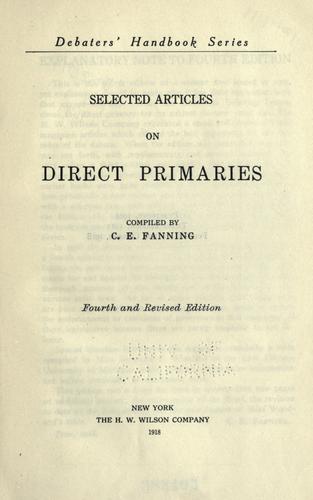 Selected articles on direct primaries