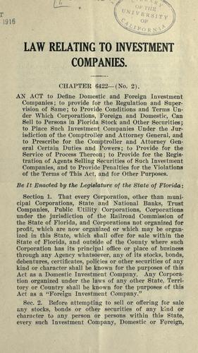 Law relating to investment companies