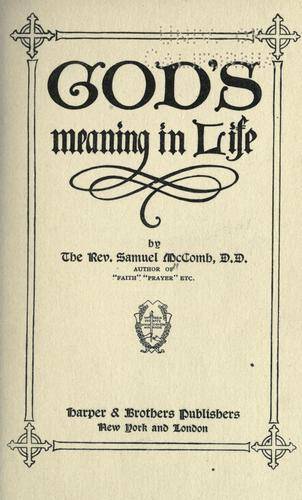 God's meaning in life