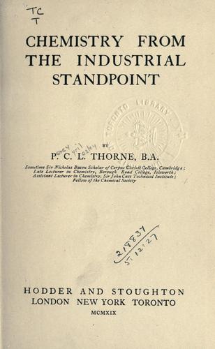 Chemistry from the industrial standpoint