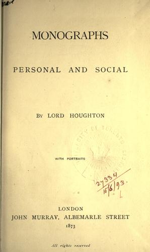 Monographs personal and social