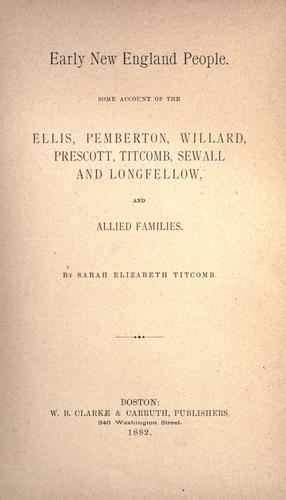 Early New England people