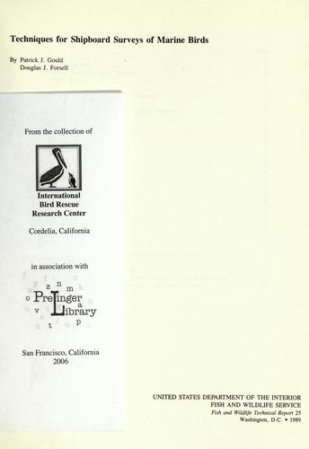 Techniques for shipboard surveys of marine birds