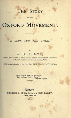 The story of the Oxford movement