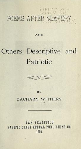 Poems after slavery