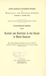 Slavery and servitude in the Colony of North Carolina