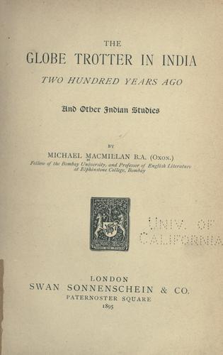 The globe trotter in India two hundred years ago