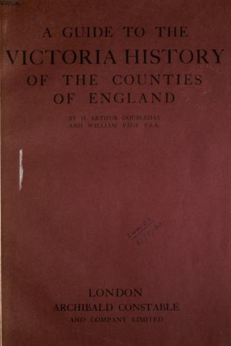 A guide to the Victoria history of the counties of England