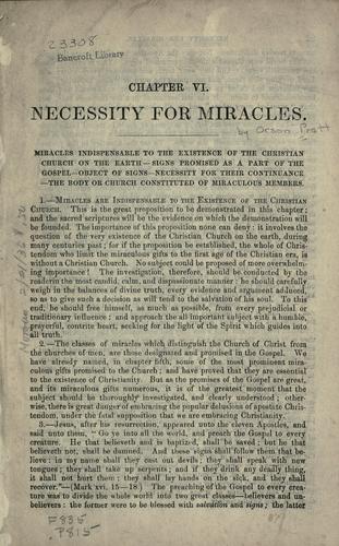 Necessity for miracles ... Spiritual gifts