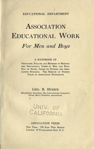 Association educational work for men and boys