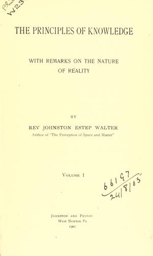 The principles of knowledge