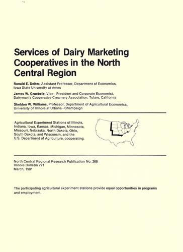 Services of dairy marketing cooperatives in the north central region