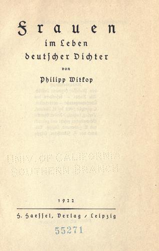Frauen im leben deutscher dichter