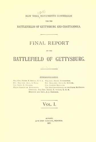 Final report on the battlefield of Gettysburg ..