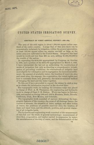 United States irrigation survey
