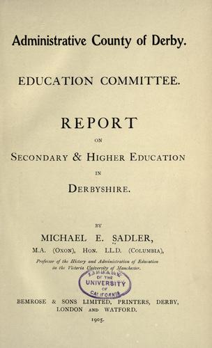 Report on secondary & higher education in Derbyshire