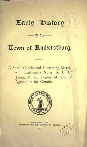 Early history of the town of Amherstburg