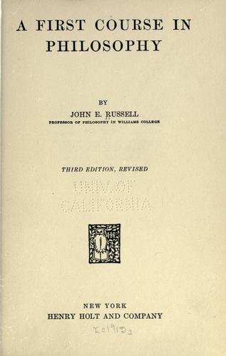 A first course in philosophy