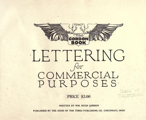 Lettering for commercial purposes