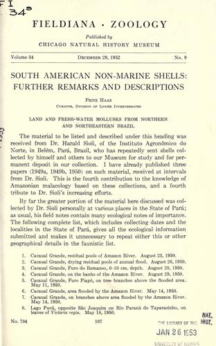 South American non-marine shells