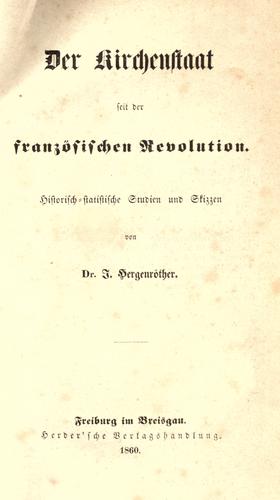 Der Kirchenstaat seit der französischen Revolution
