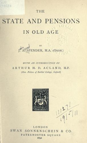 The state and pensions in old age