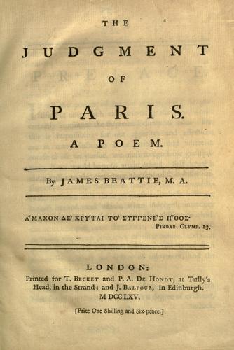 The judgement of Paris