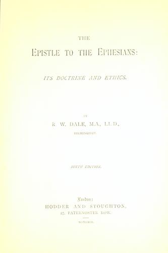 The epistle to the Ephesians