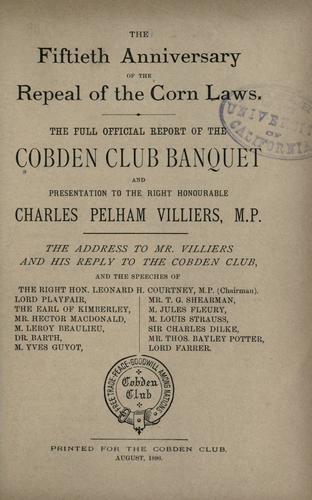 The fiftieth anniversary of the repeal of the corn laws