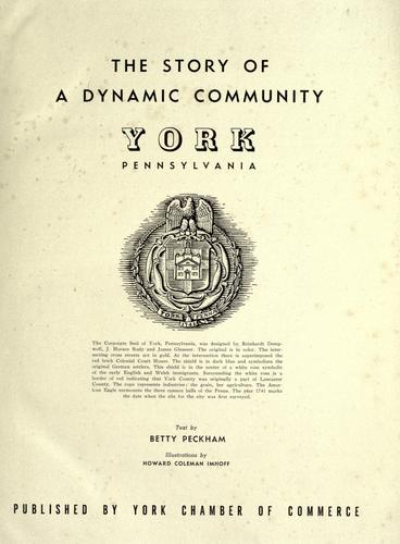 The story of a dynamic community, York, Pennsylvania