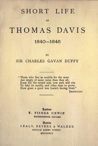 Short life of Thomas Davis