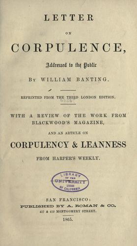Letter on corpulence