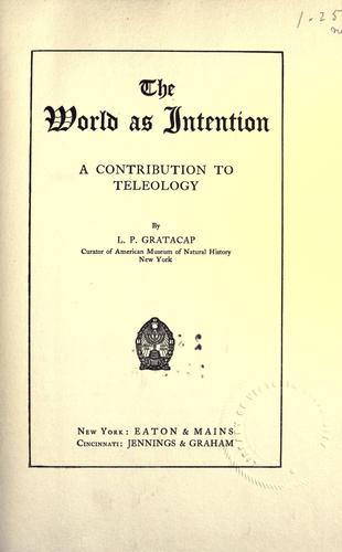 The world as intention