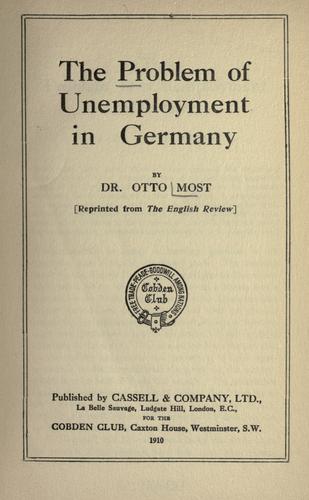 The problem of unemployment in Germany