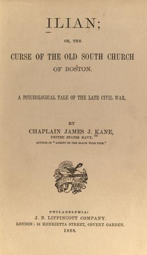 Ilian; or, The curse of the Old South church of Boston