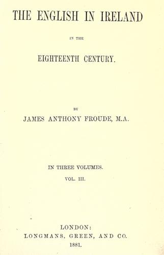 The English in Ireland in the eighteenth century