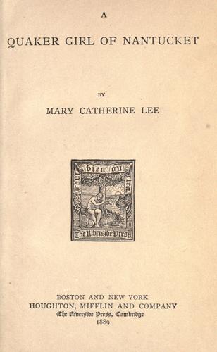 A Quaker girl of Nantucket