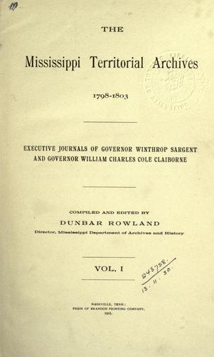 The Mississippi territorial archives