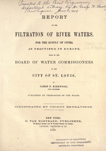 Report on the filtration of river waters