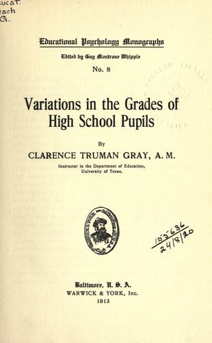 Variations in the grades of high school pupils